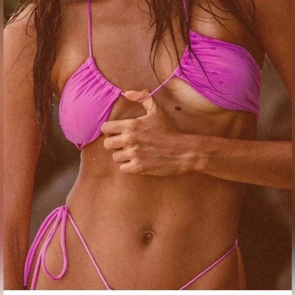 Monica Hansen Beachwear Women's Size Small Money Maker Halter Bikini Top Orchid